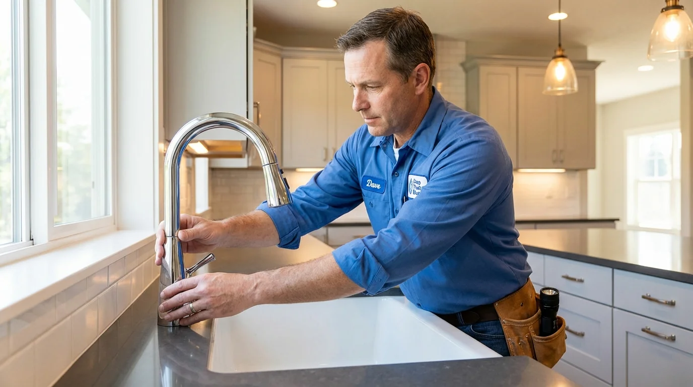 Kitchen faucet installation by Johns Plumbing LLC in Marblehead